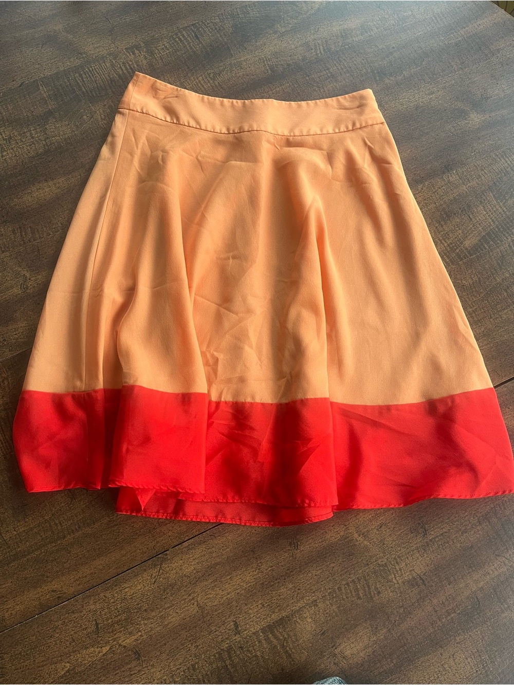 Y2K Sunset Boho Orange Red Color block 
Skirt Cottagecore The Limited Flowy XS
